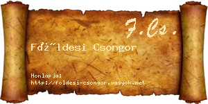 Földesi Csongor névjegykártya